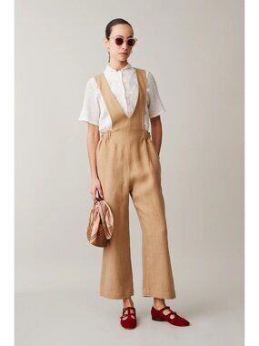 NWT Caron Callahan Ochre Linen Jerry Jumpsuit Size XS
